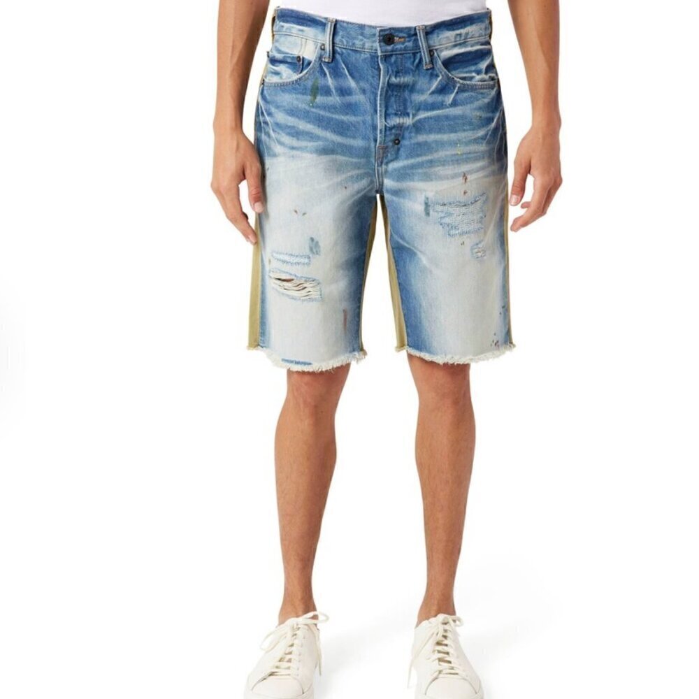 NWT PRPS Grassland Denim & Twill Bermuda Shorts in Indigo